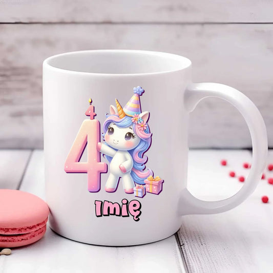 Jednorożec | Kubek na 4. urodziny dla dziewczynki U48 - StoryCups.pl