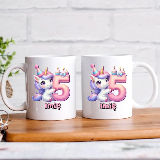 Jednorożec | Kubek na 5. urodziny dla dziewczynki U49 - StoryCups.pl