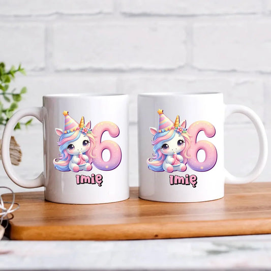 Jednorożec | Kubek na 6. urodziny dla dziewczynki U50 - StoryCups.pl