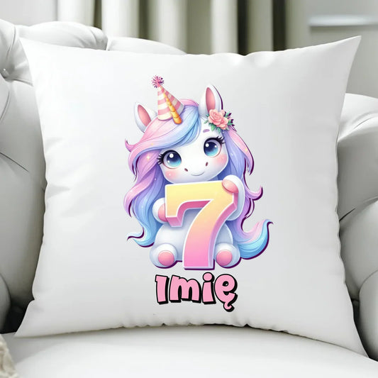 Jednorożec | Poduszka na 7. urodziny dla dziewczynki U51 - StoryCups.pl