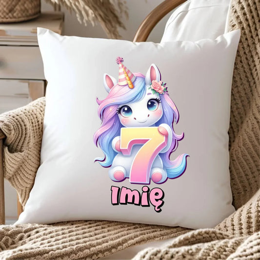 Jednorożec | Poduszka na 7. urodziny dla dziewczynki U51 - StoryCups.pl