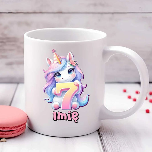 Jednorożec | Kubek na 7. urodziny dla dziewczynki U51 - StoryCups.pl
