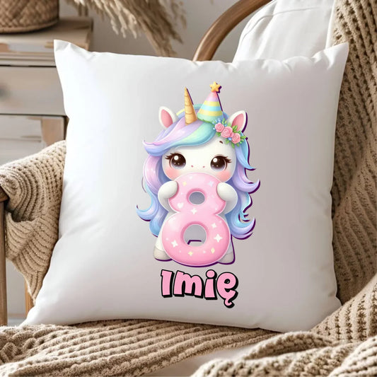 Jednorożec | Poduszka na 8. urodziny dla dziewczynki U52 - StoryCups.pl