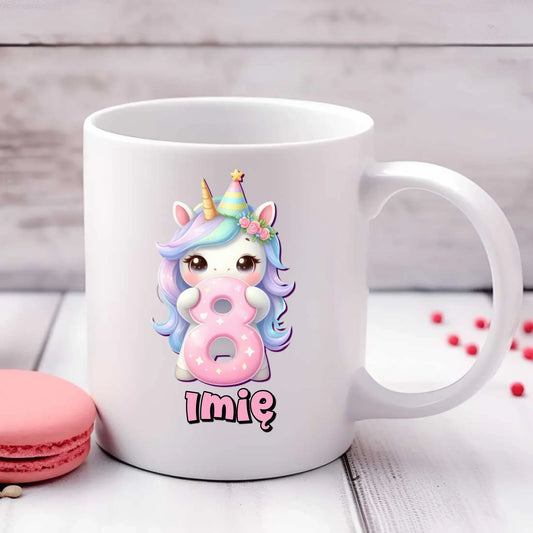 Jednorożec | Kubek na 8. urodziny dla dziewczynki U52 - StoryCups.pl