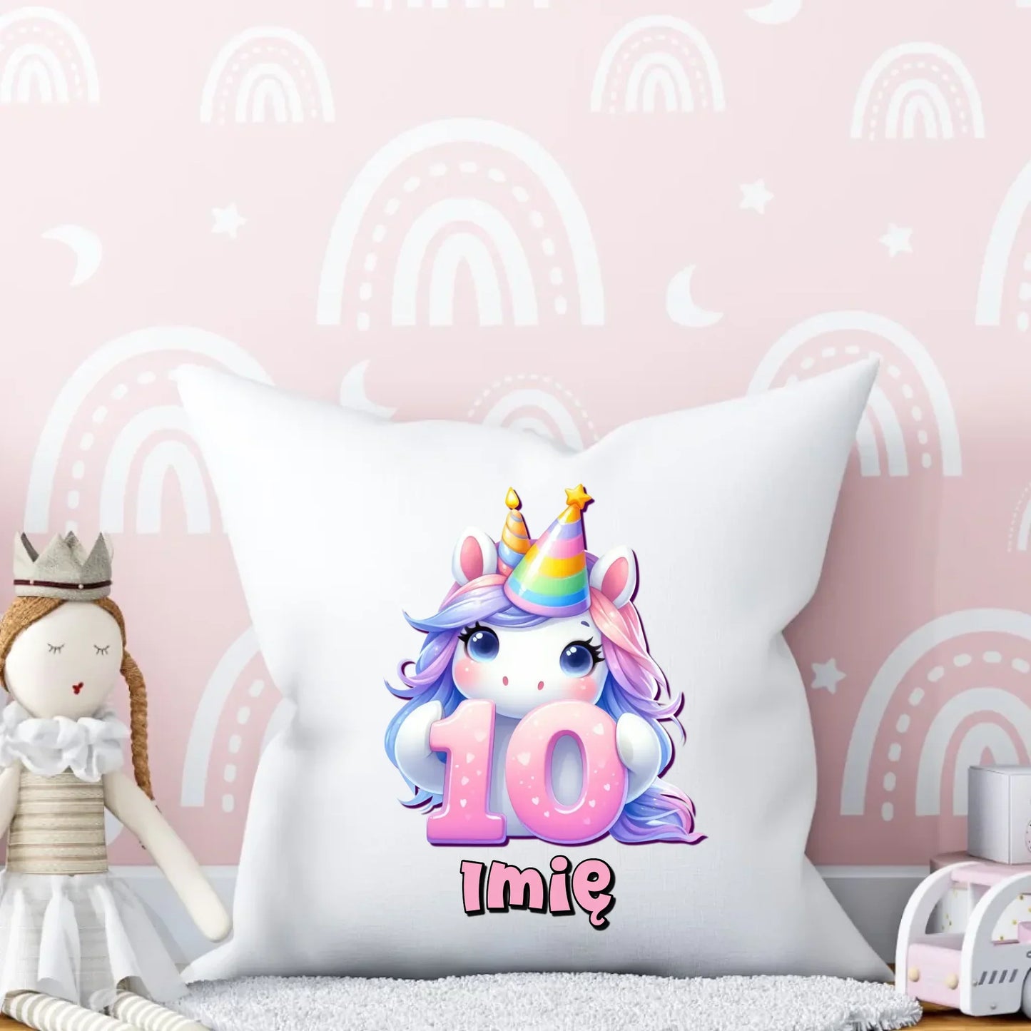 Jednorożec | Poduszka na 10. urodziny dla dziewczynki U54 - StoryCups.pl