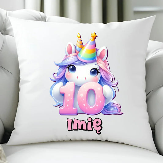 Jednorożec | Poduszka na 10. urodziny dla dziewczynki U54 - StoryCups.pl
