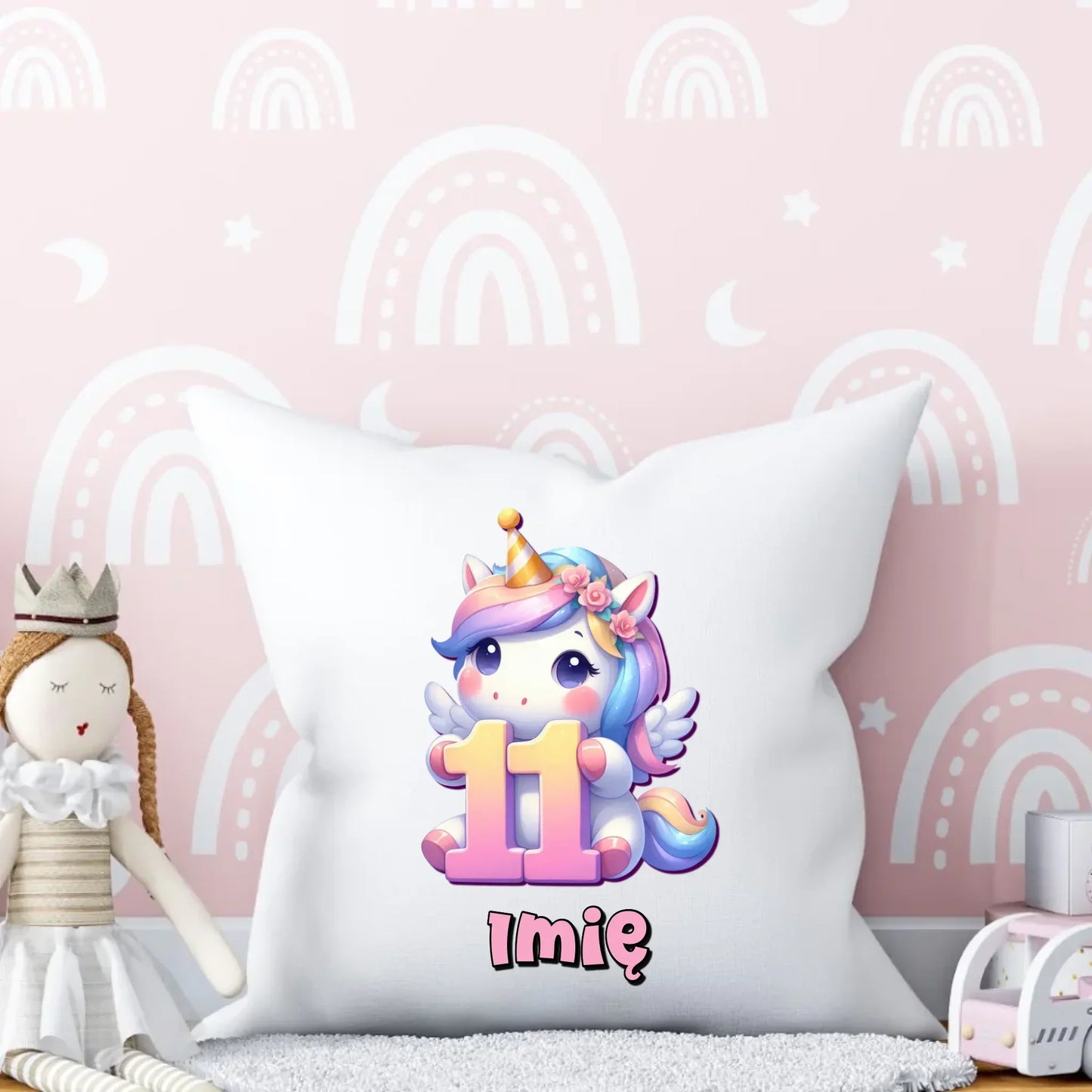 Jednorożec | Poduszka na 11. urodziny dla dziewczynki U55 - StoryCups.pl