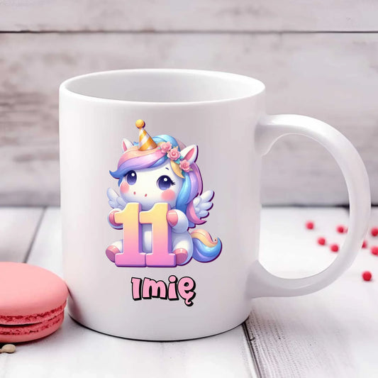 Jednorożec | Kubek na 11. urodziny dla dziewczynki U55 - StoryCups.pl