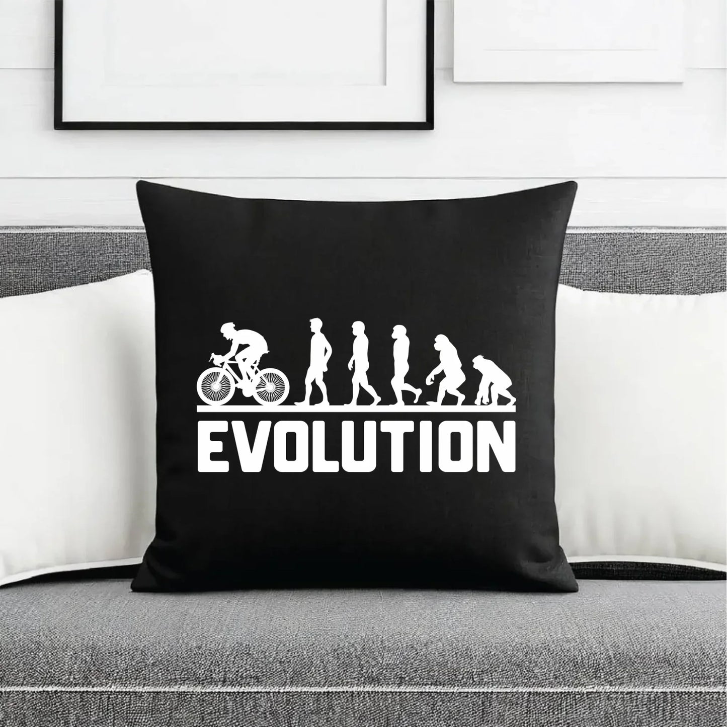 Ewolucja rowerzysty | Poduszka dekoracyjna HR04 - StoryCups.pl