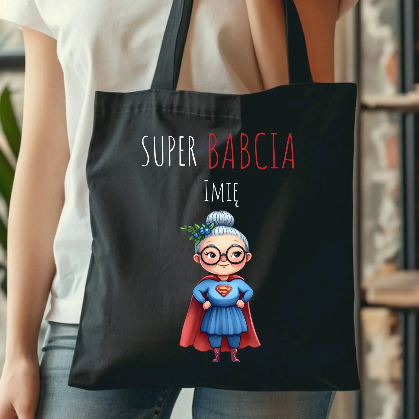 Super Babcia | Torba z imieniem dla babci B02 - StoryCups.pl