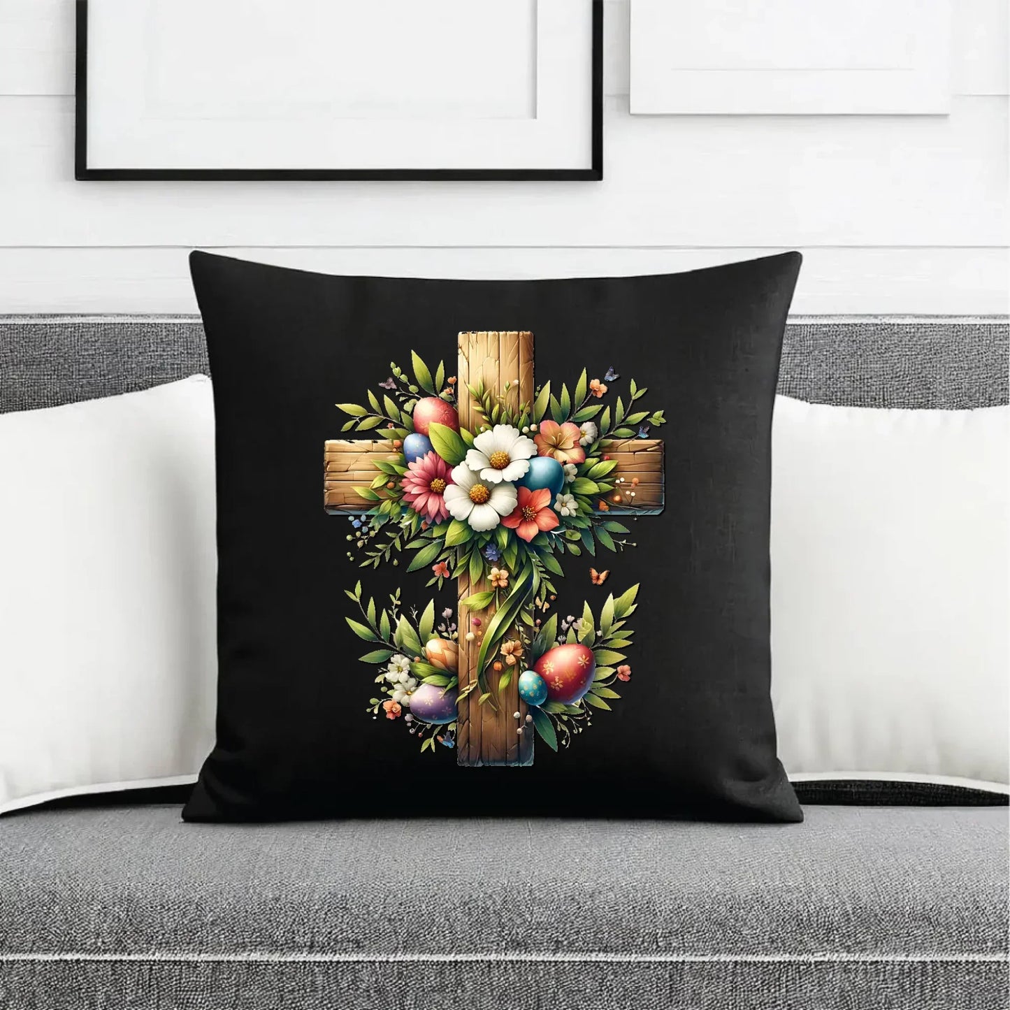 Krzyż | Poduszka dekoracyjna na Wielkanoc WN02 - StoryCups.pl