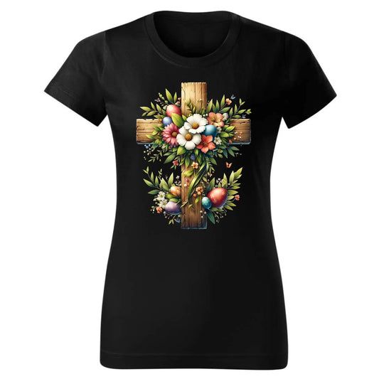 Krzyż | Koszulka damska na Wielkanoc WN02 - StoryCups.pl