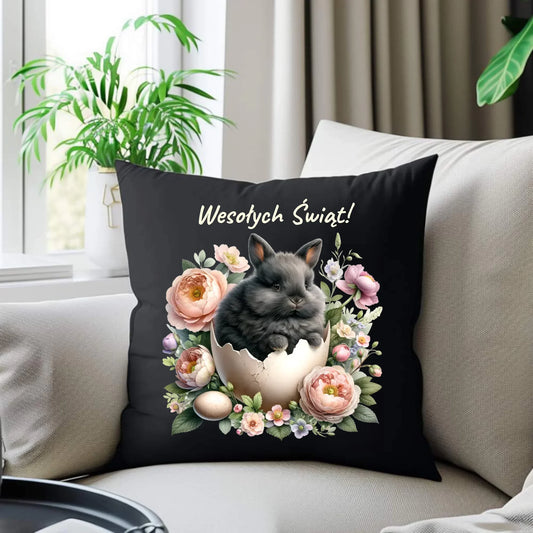 Zajączek w pisance | Poduszka dekoracyjna na Wielkanoc WN03 - StoryCups.pl