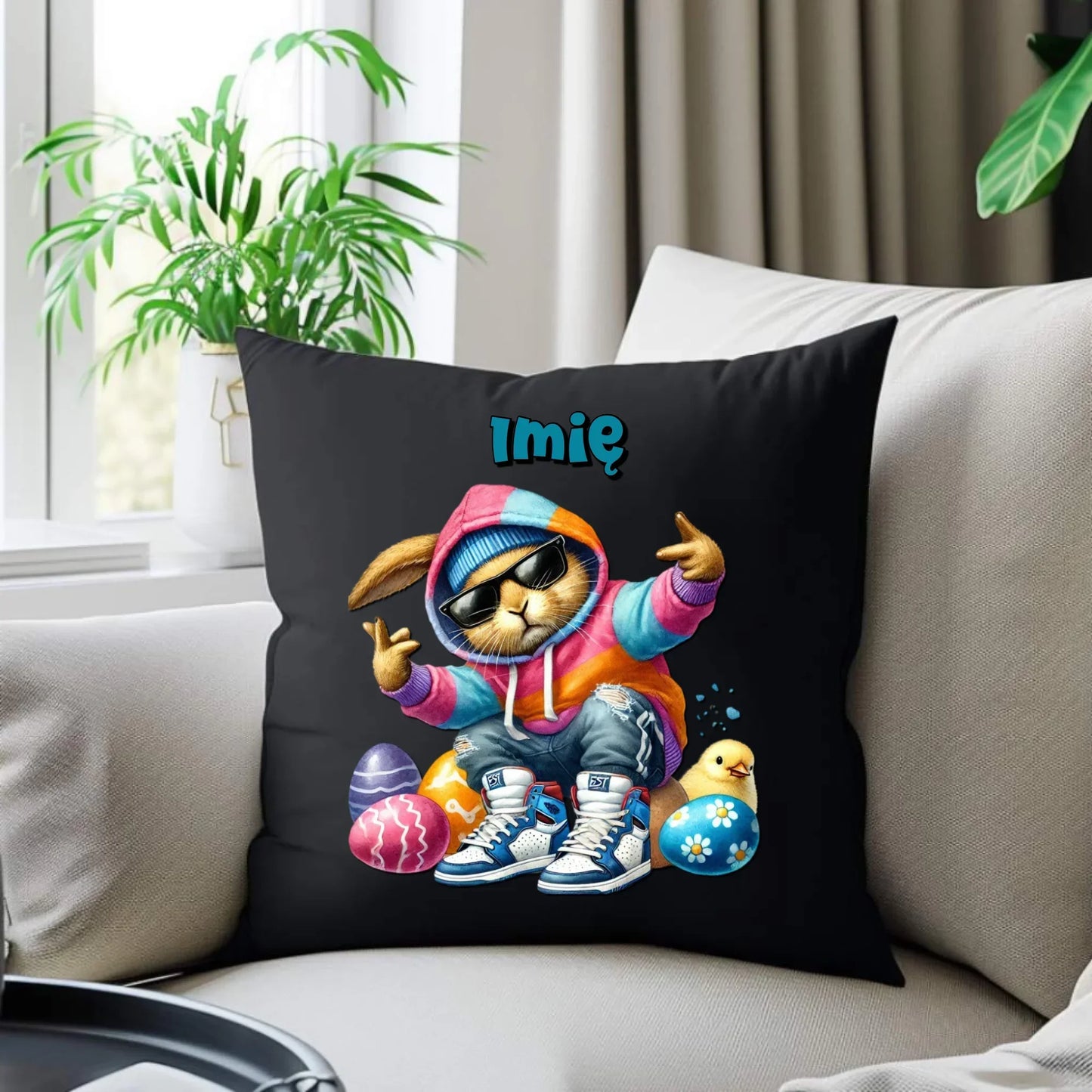 Sigma zając | Poduszka dekoracyjna na Wielkanoc WN04 - StoryCups.pl