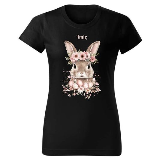 Zajączek z wiankiem | Koszulka damska na Wielkanoc WN05 - StoryCups.pl