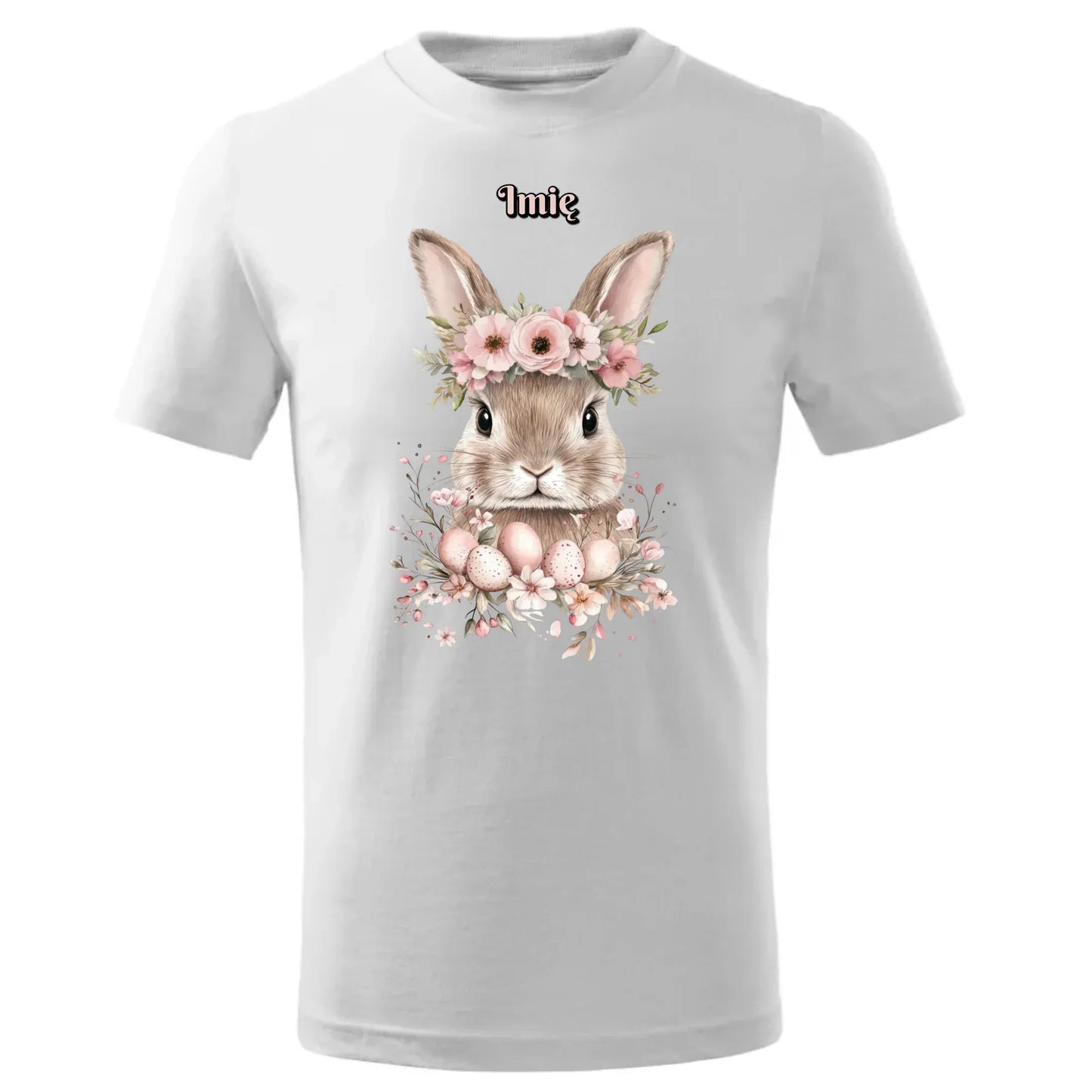 Zajączek z wiankiem | Koszulka dziecięca na Wielkanoc WN05 - StoryCups.pl