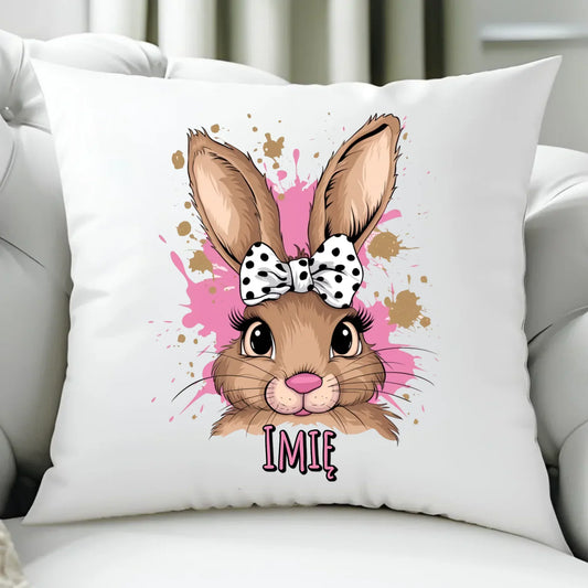 Słodki zajączek imię | Poduszka na Wielkanoc WN08 - StoryCups.pl