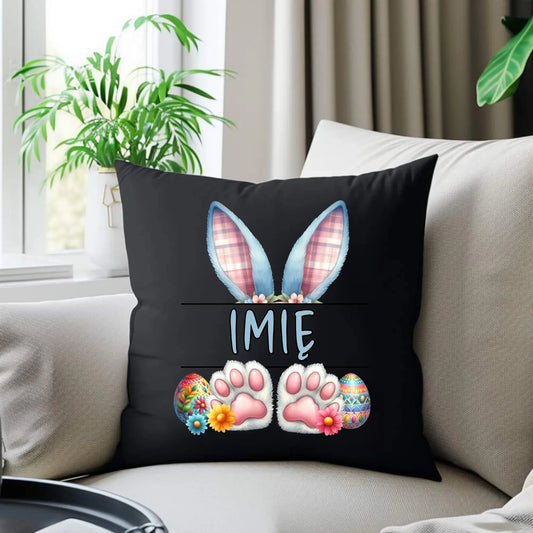 Zajączek z imieniem | Poduszka dekoracyjna na Wielkanoc WN11 - StoryCups.pl
