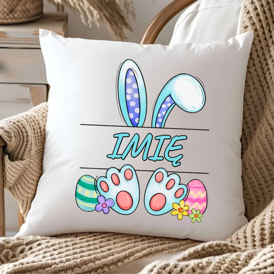 Zajączek Wielkanocny imię | Poduszka dla dziecka na Wielkanoc WN14 - StoryCups.pl