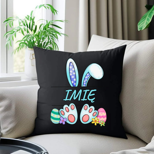 Zajączek Wielkanocny imię | Poduszka dekoracyjna dla dziecka na Wielkanoc WN14 - StoryCups.pl