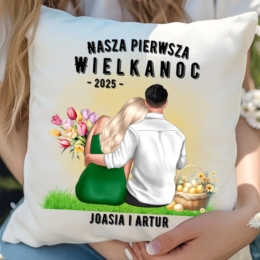 Nasza pierwsza Wielkanoc | Poduszka Wielkanocna dla par WN16 - StoryCups.pl