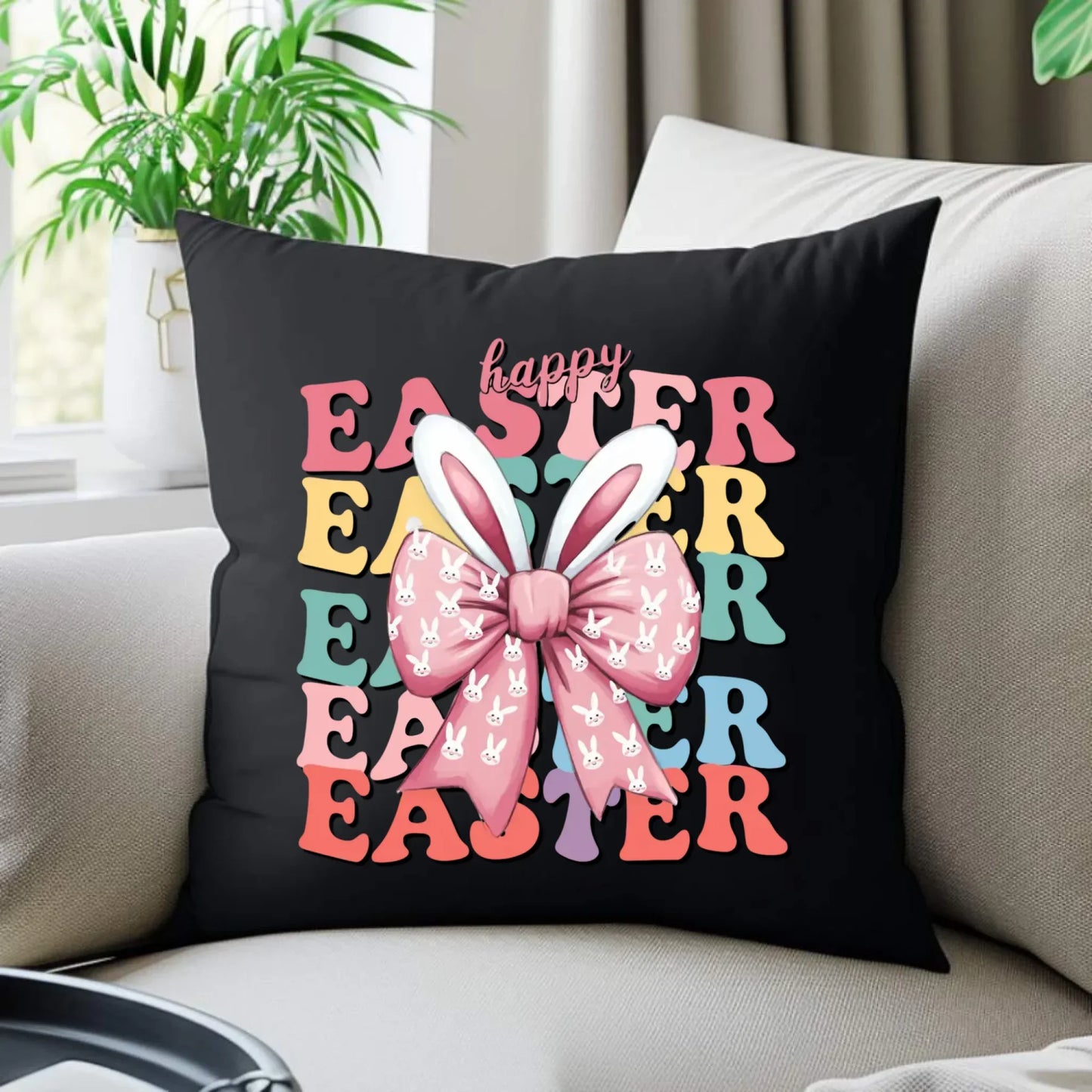 Happy Easter | Poduszka dekoracyjna Wielkanocna WN20 - StoryCups.pl