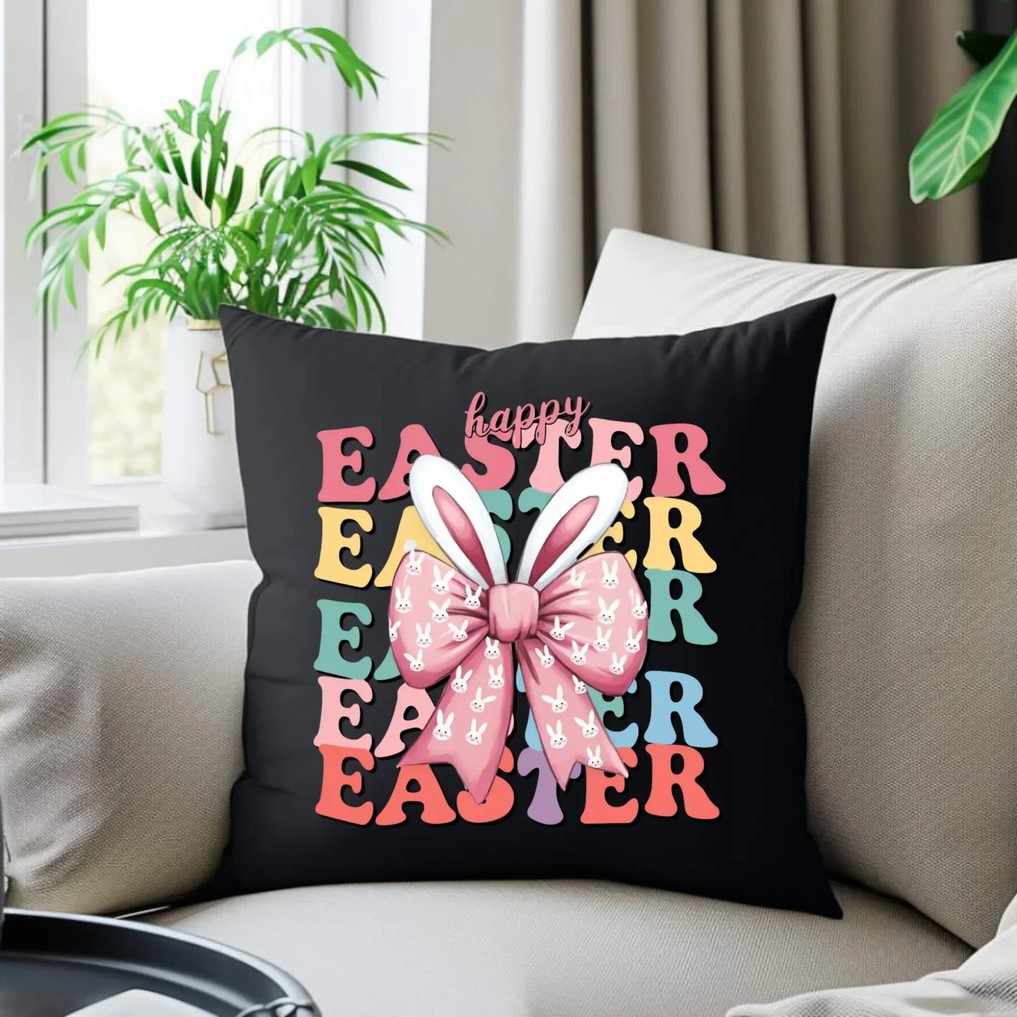 Happy Easter | Poduszka dekoracyjna Wielkanocna WN20 - StoryCups.pl