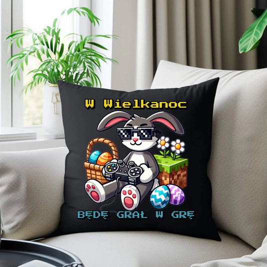 Zajączek Minecraft | Poduszka dekoracyjna Wielkanocna WN22 - StoryCups.pl