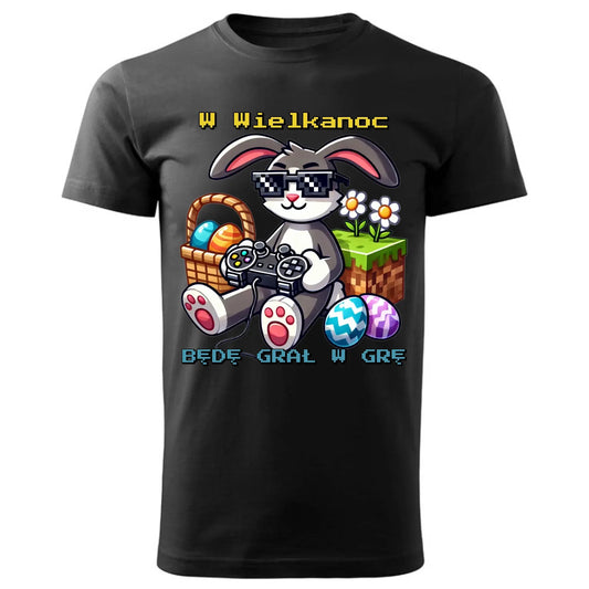 Zajączek Minecraft | Koszulka męska na Wielkanoc WN22 - StoryCups.pl