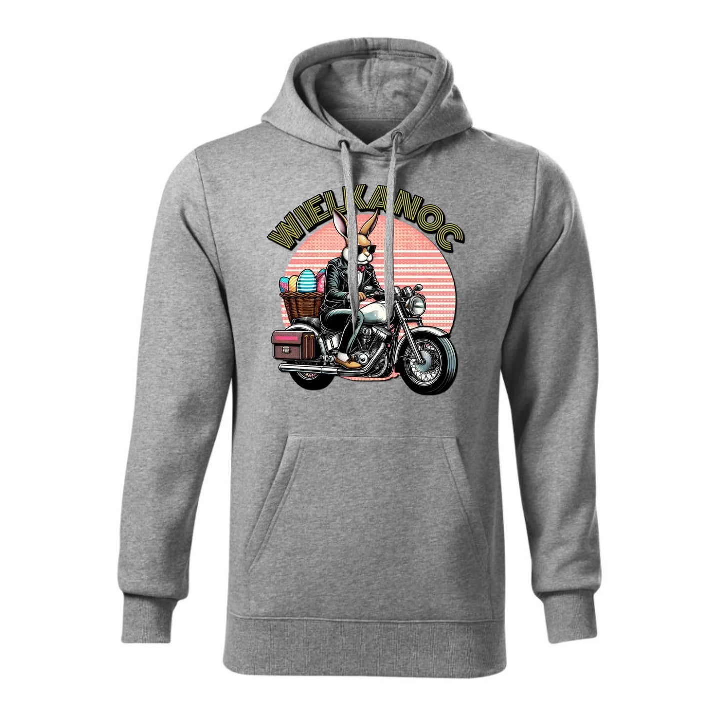 Zając na motorze | Bluza męska z kapturem na Wielkanoc WN29 - StoryCups.pl