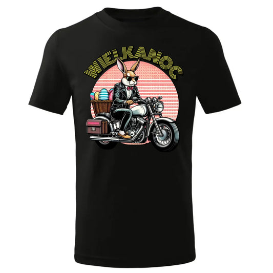 Zając na motorze | Koszulka dla dziecka na Wielkanoc WN29 - StoryCups.pl