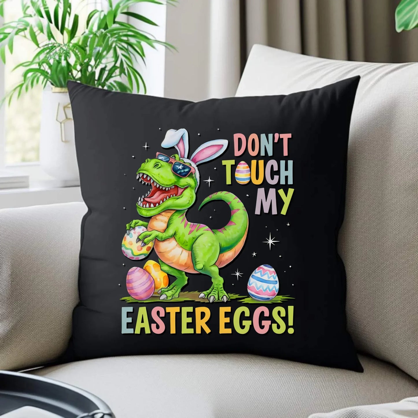 Don't touch my easter eggs | Poduszka dekoracyjna na Wielkanoc WN34 - StoryCups.pl