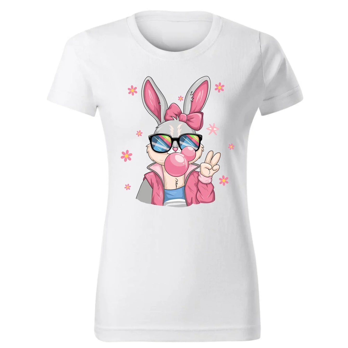 Różowy króliczek | Koszulka damska na Wielkanoc WN35 - StoryCups.pl