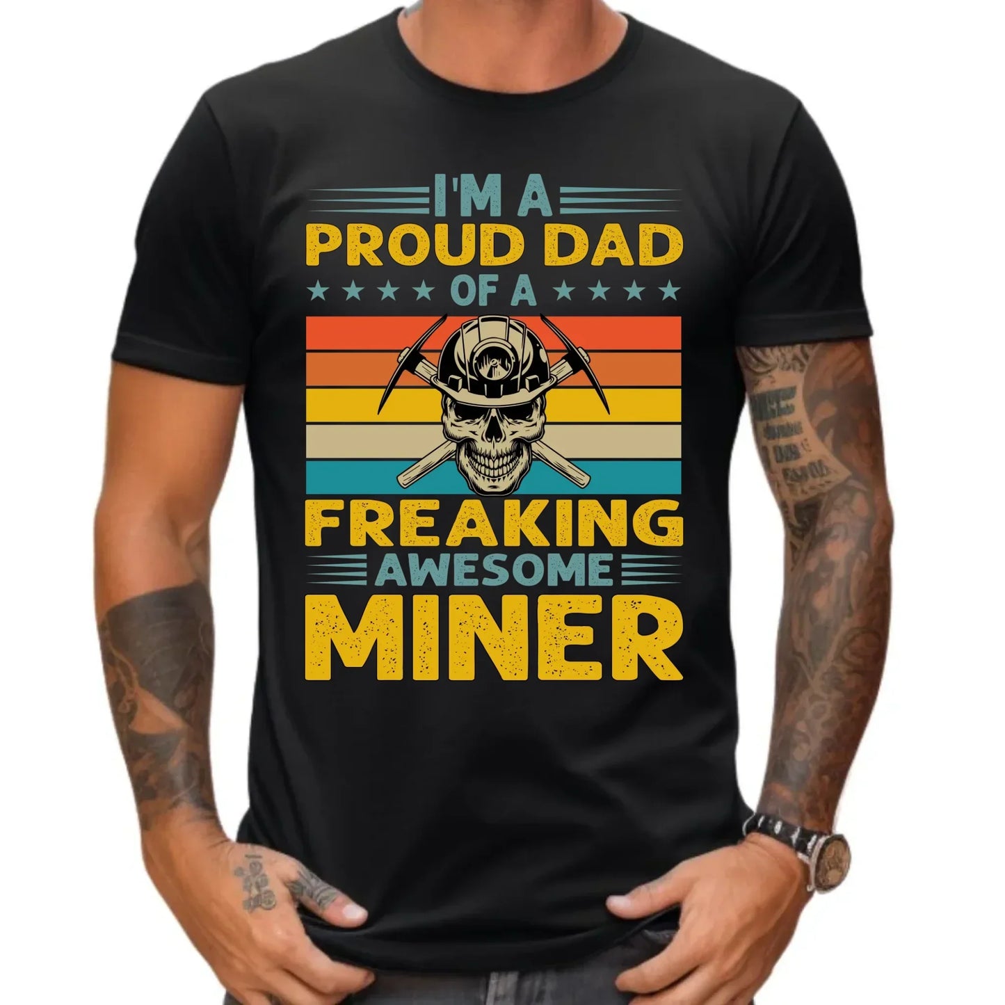 I'm a proud dad of a freaking awesome miner | Koszulka dla górnika G10 - StoryCups.pl