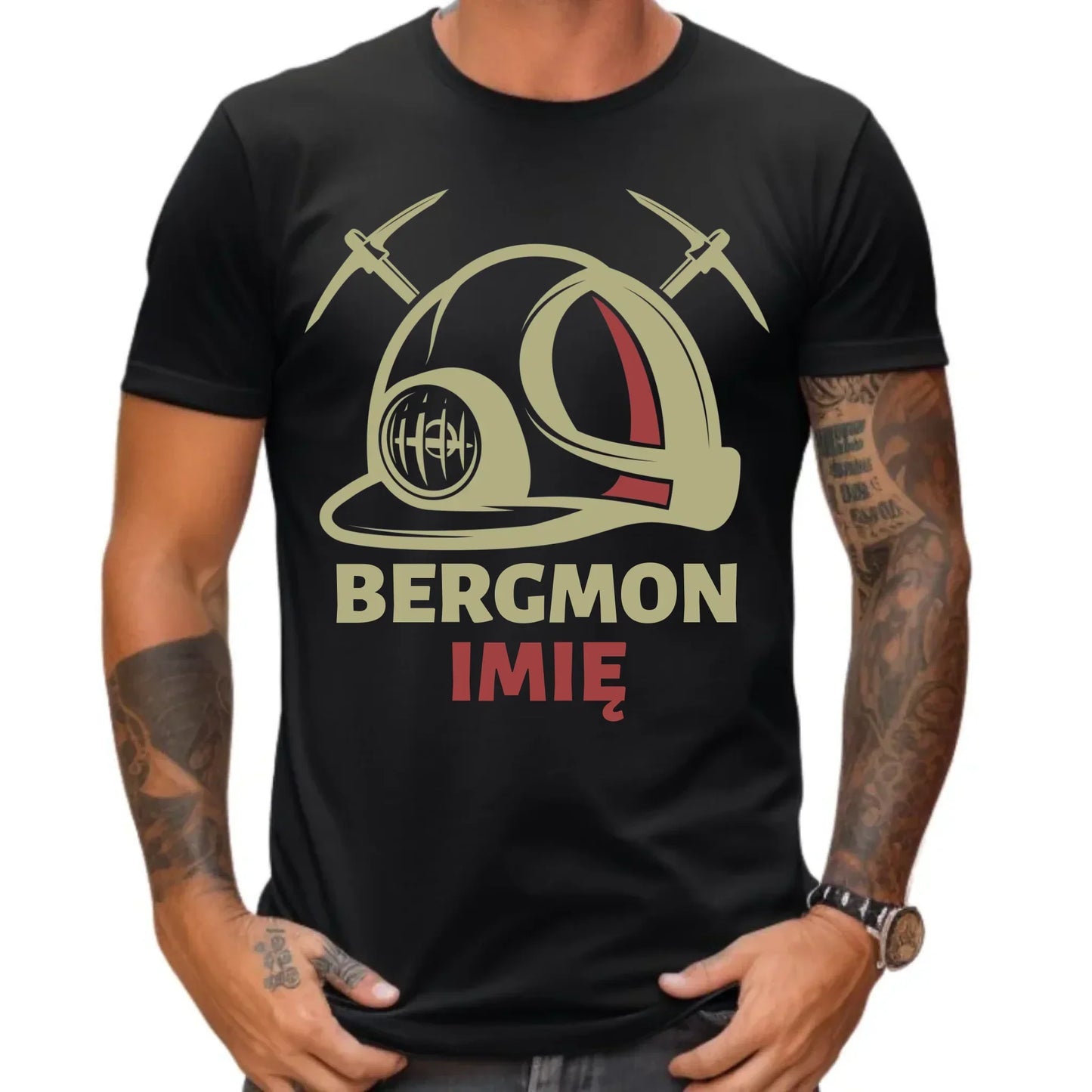 Bergmon imię | Personalizowana koszulka męska dla górnika na prezent Barbórka G07 - StoryCups.pl