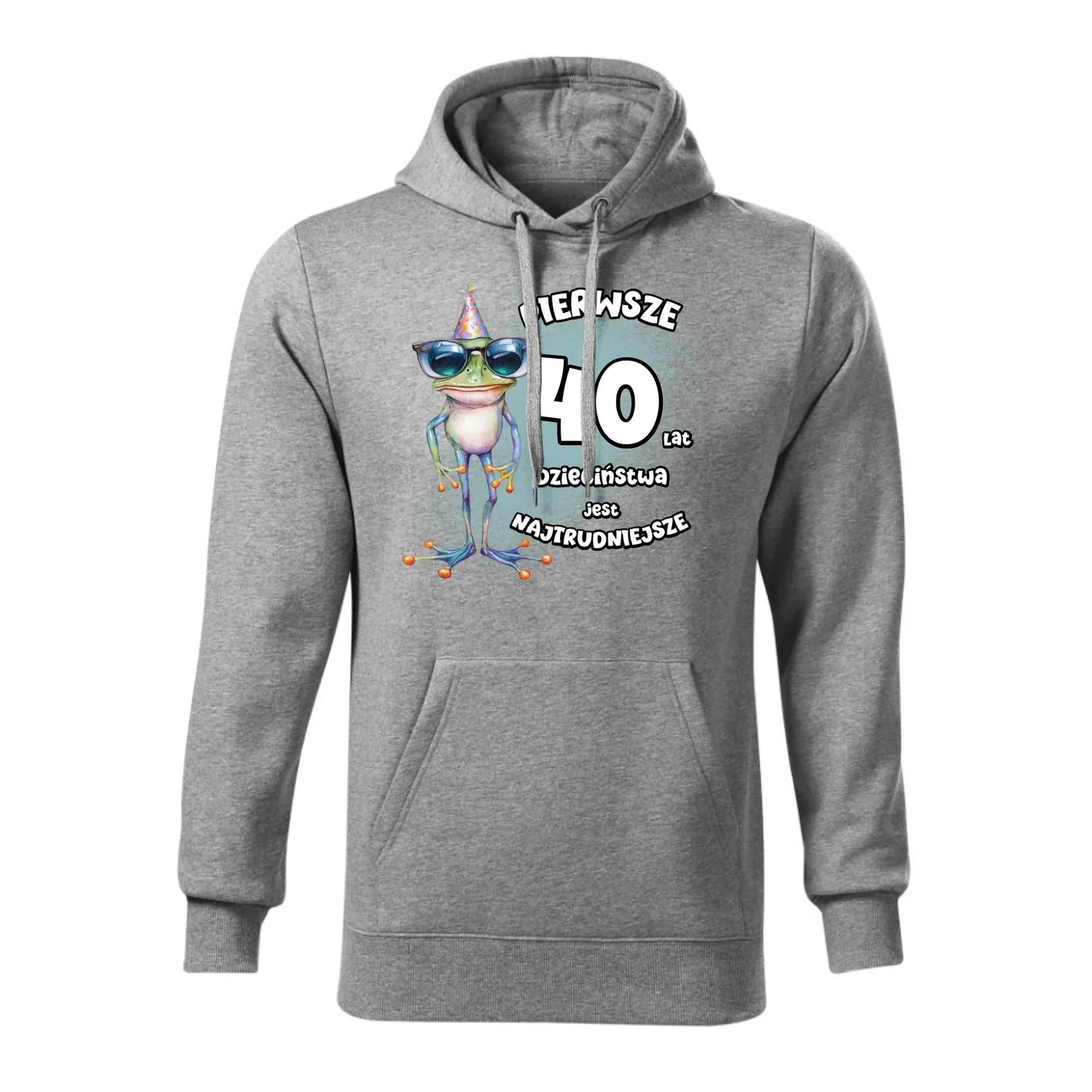 Pierwsze 40 lat dzieciństwa jest najtrudniejsze | Bluza męska z kapturem na urodziny U20 - StoryCups.pl