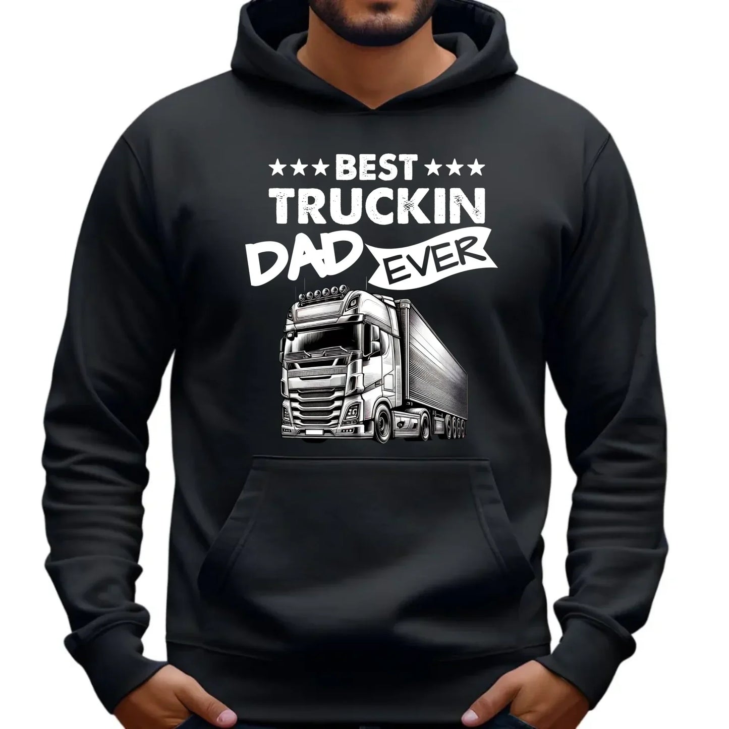 Best truckin dad ever | Bluza męska z kapturem dla kierowcy tira ZKT09 - StoryCups.pl