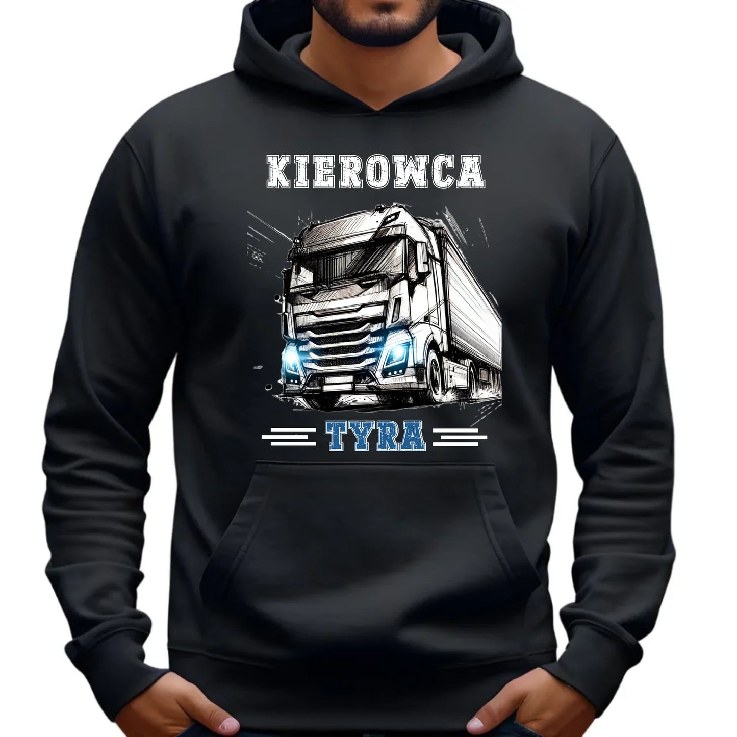 Męska bluza z nadrukiem dla zawodowego kierowcy KIEROWCA na prezent