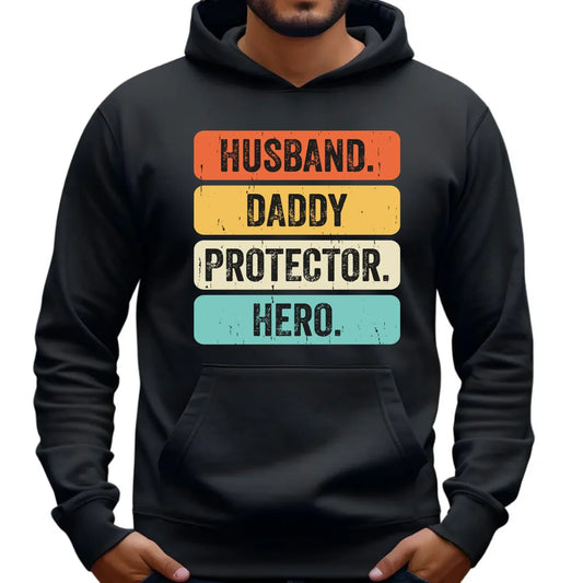 Husband daddy protector hero | Bluza męska z kapturem dla taty DT05 - StoryCups.pl