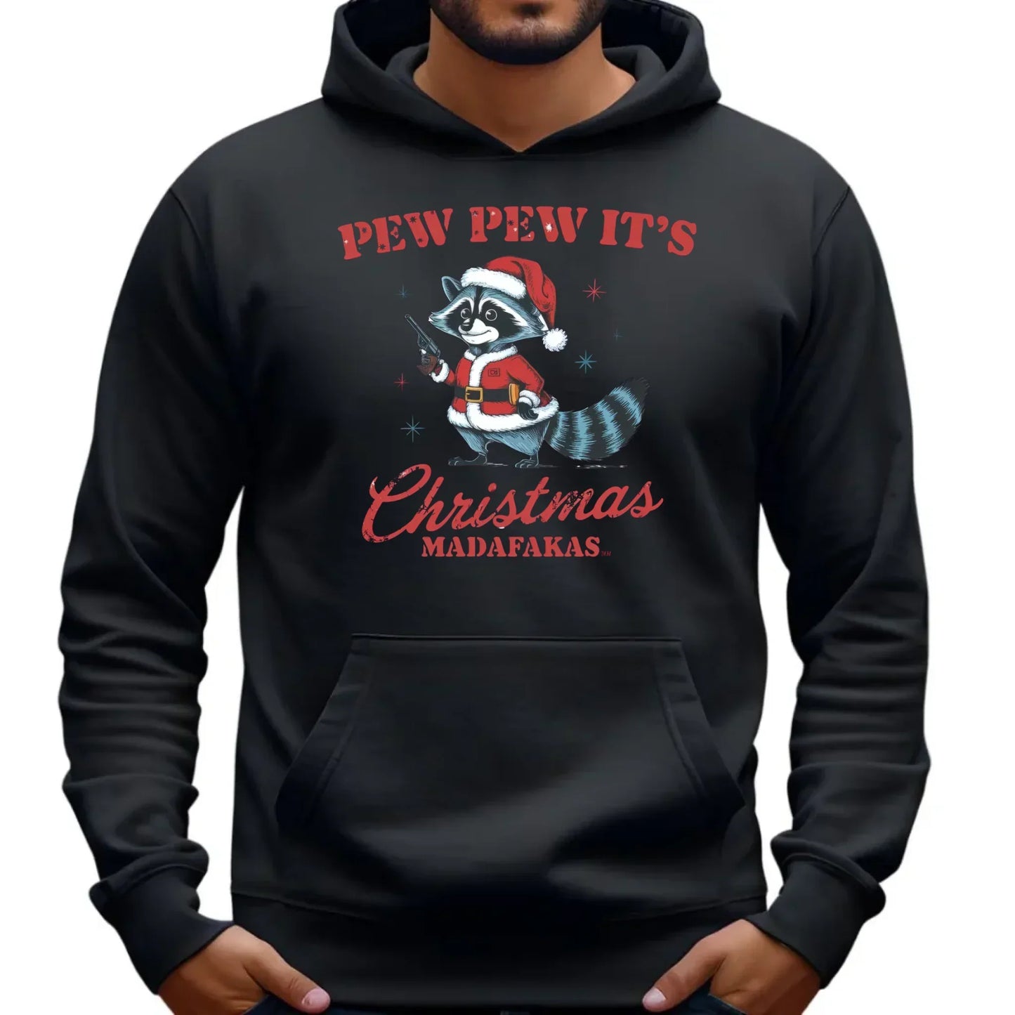 Pew pew it's Christmas | Świąteczna bluza męska z kapturem BN60 - StoryCups.pl