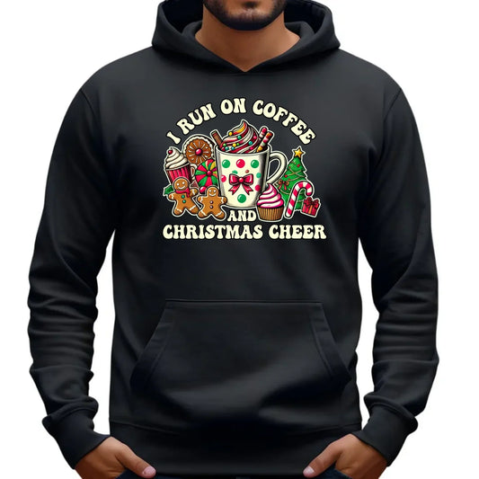 I run on coffee | Świąteczna bluza męska z kapturem BN47 - StoryCups.pl