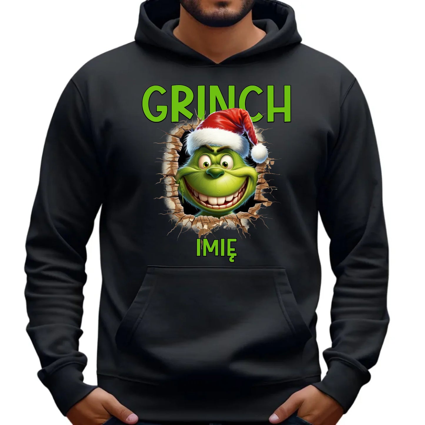 Świąteczna bluza męska z kapturem na prezent hoodie personalizacja
