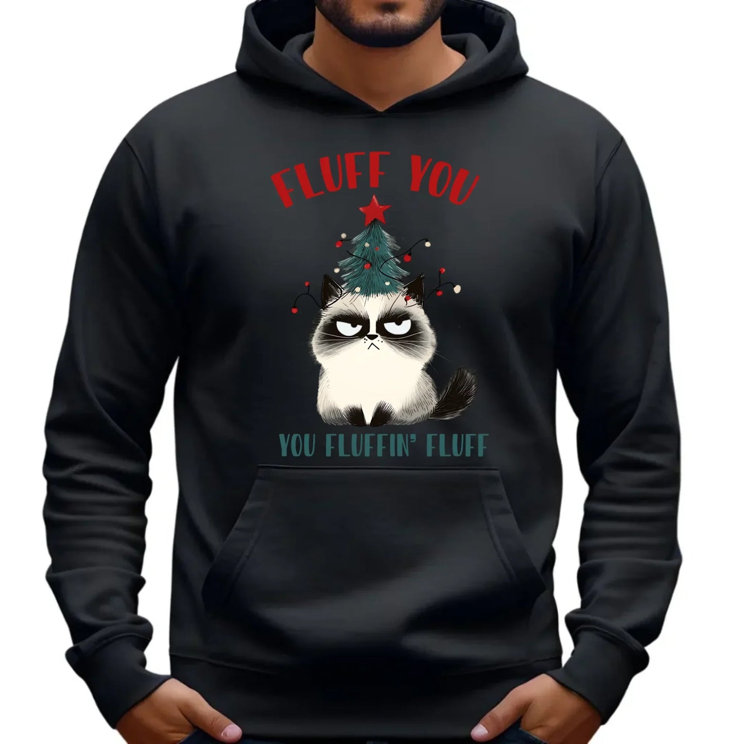 Fluff You | Świąteczna bluza męska z kapturem BN10 - StoryCups.pl