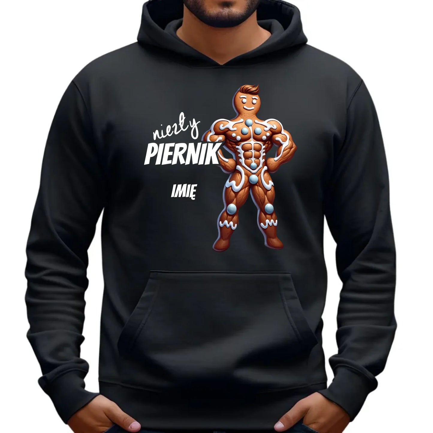 Świąteczna bluza męska z kapturem na prezent hoodie personalizacja