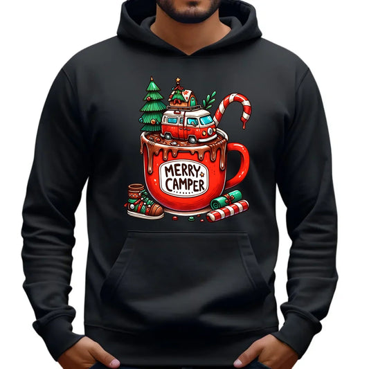 Merry Camper | Personalizowana bluza męska z kapturem świąteczna BN43 - StoryCups.pl