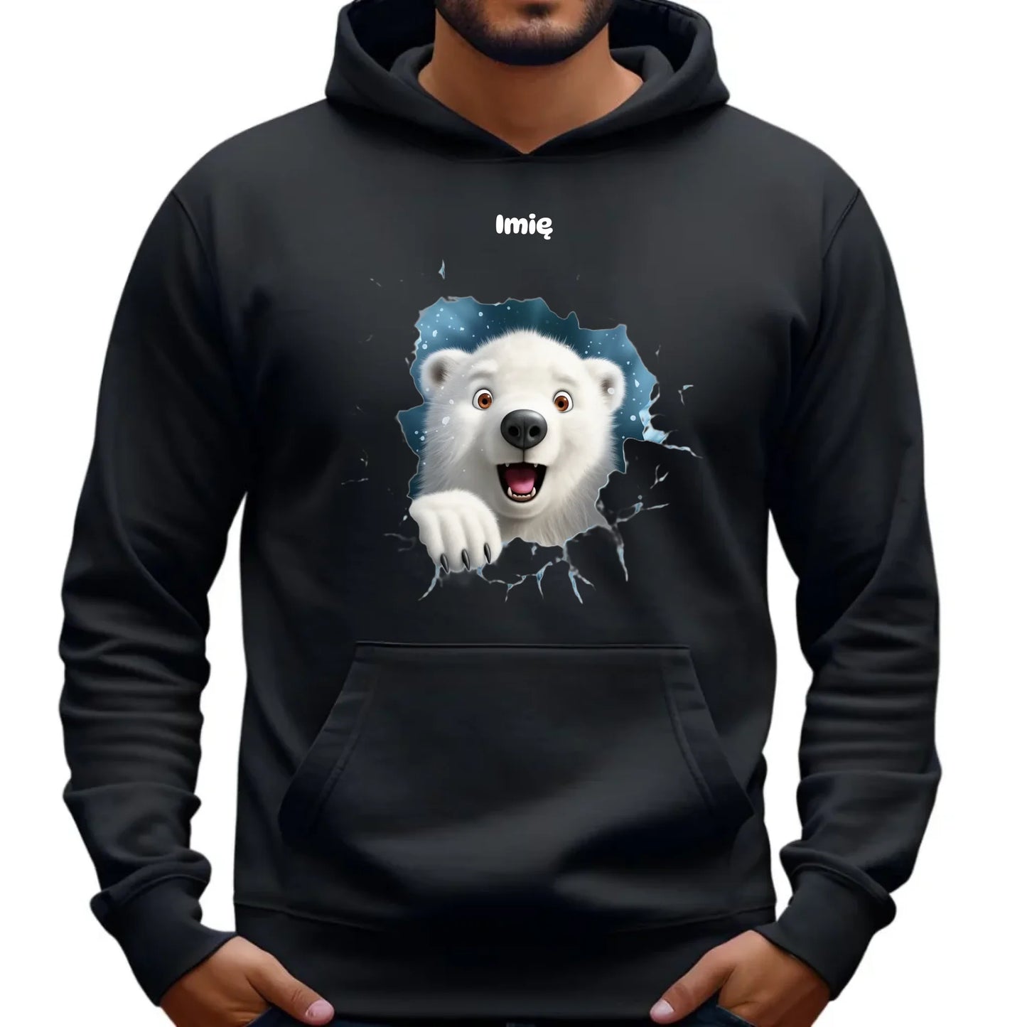 Świąteczna bluza męska z kapturem na prezent hoodie personalizacja