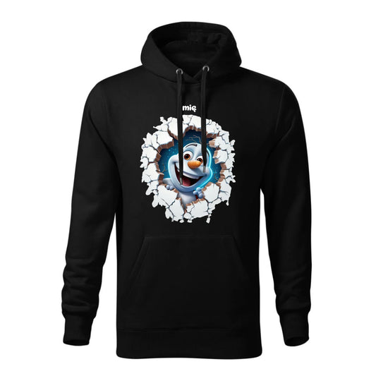 Bałwan 3D | Personalizowana świąteczna bluza męska z kapturem BN84 - StoryCups.pl