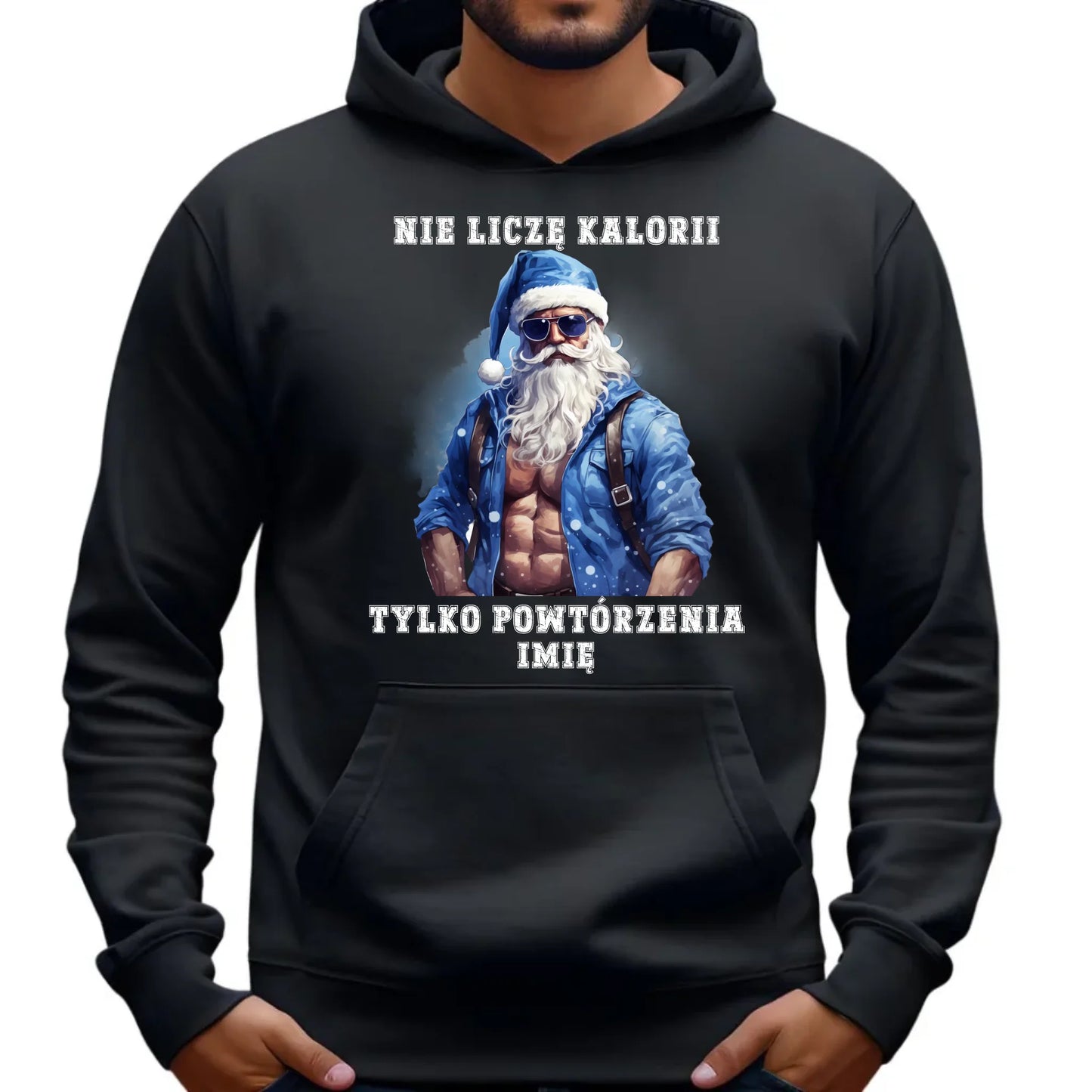Świąteczna bluza męska z kapturem na prezent hoodie personalizacja