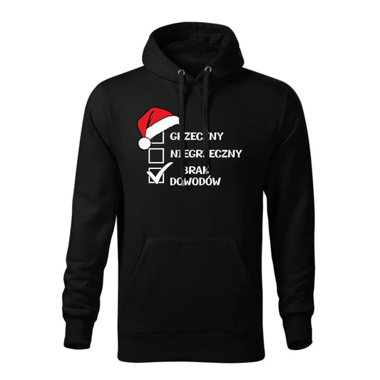 Brak dowodów | Świąteczna bluza męska z kapturem BN99 - StoryCups.pl