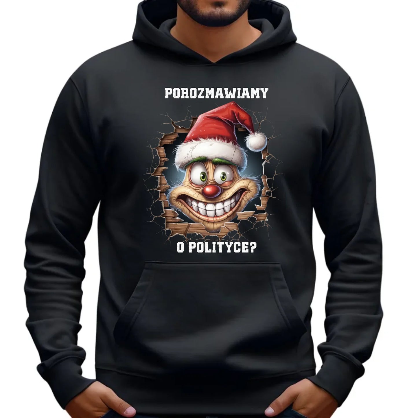 Świąteczna bluza męska z kapturem na prezent hoodie personalizacja